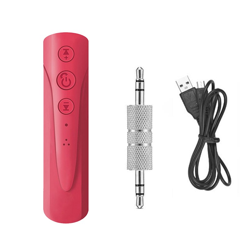 Adaptador Bluetooth manos libres para coche, 4,1, 3,5mm, Aux, receptor de Audio, auriculares de teléfono, música, Kit de coche, adaptador para auriculares: Red