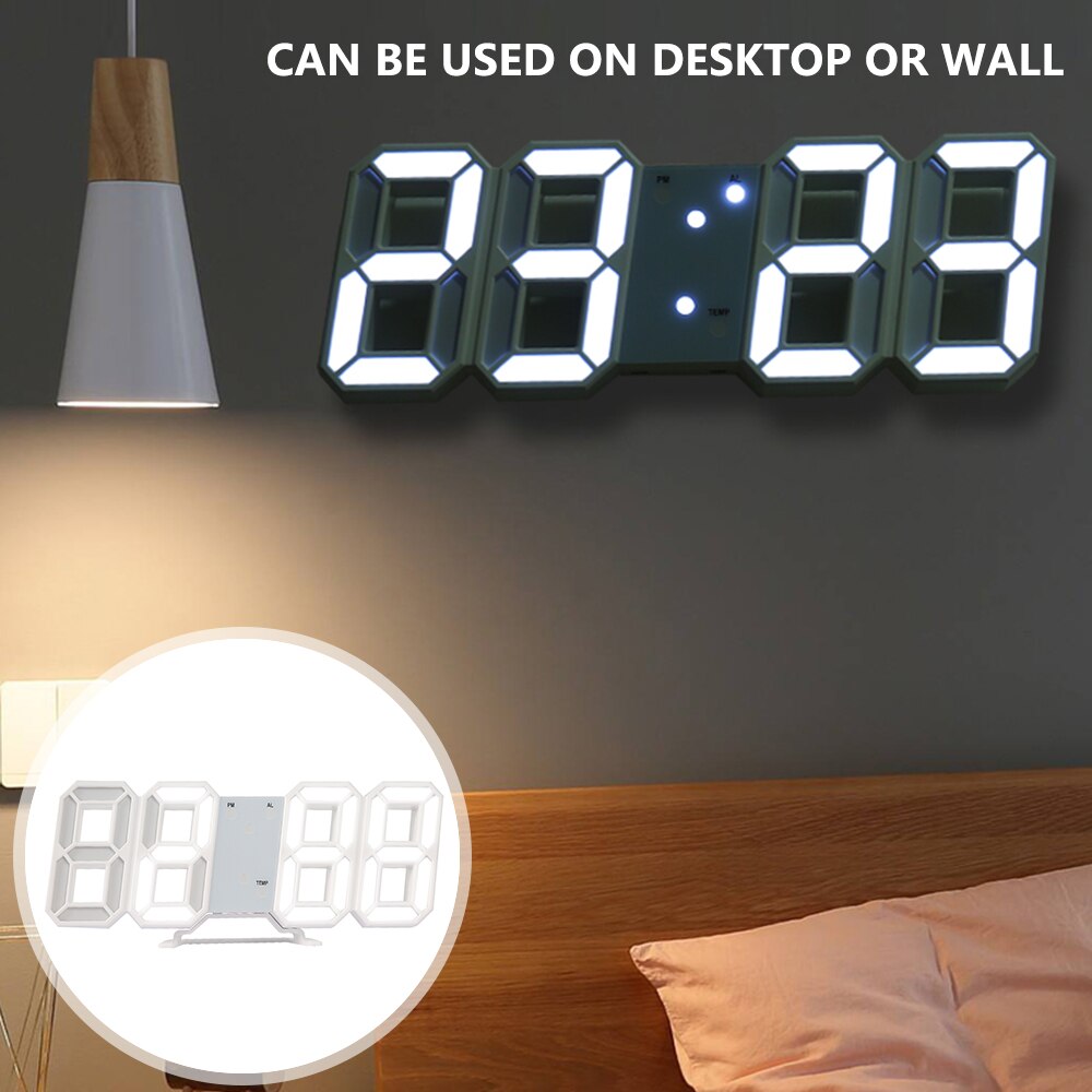 LED Digital Wall Clock Night Mode Brightness Adjustable Electronic Table Clock Date Temperature Automatic Backlight Table Clocks