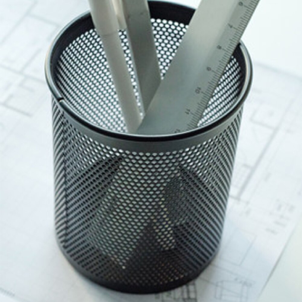 Deli Metal Pen Pencil Holder Box Home Office Cup Accessories Desk Organizer Sturdy Supplies Stationery Storage Containers