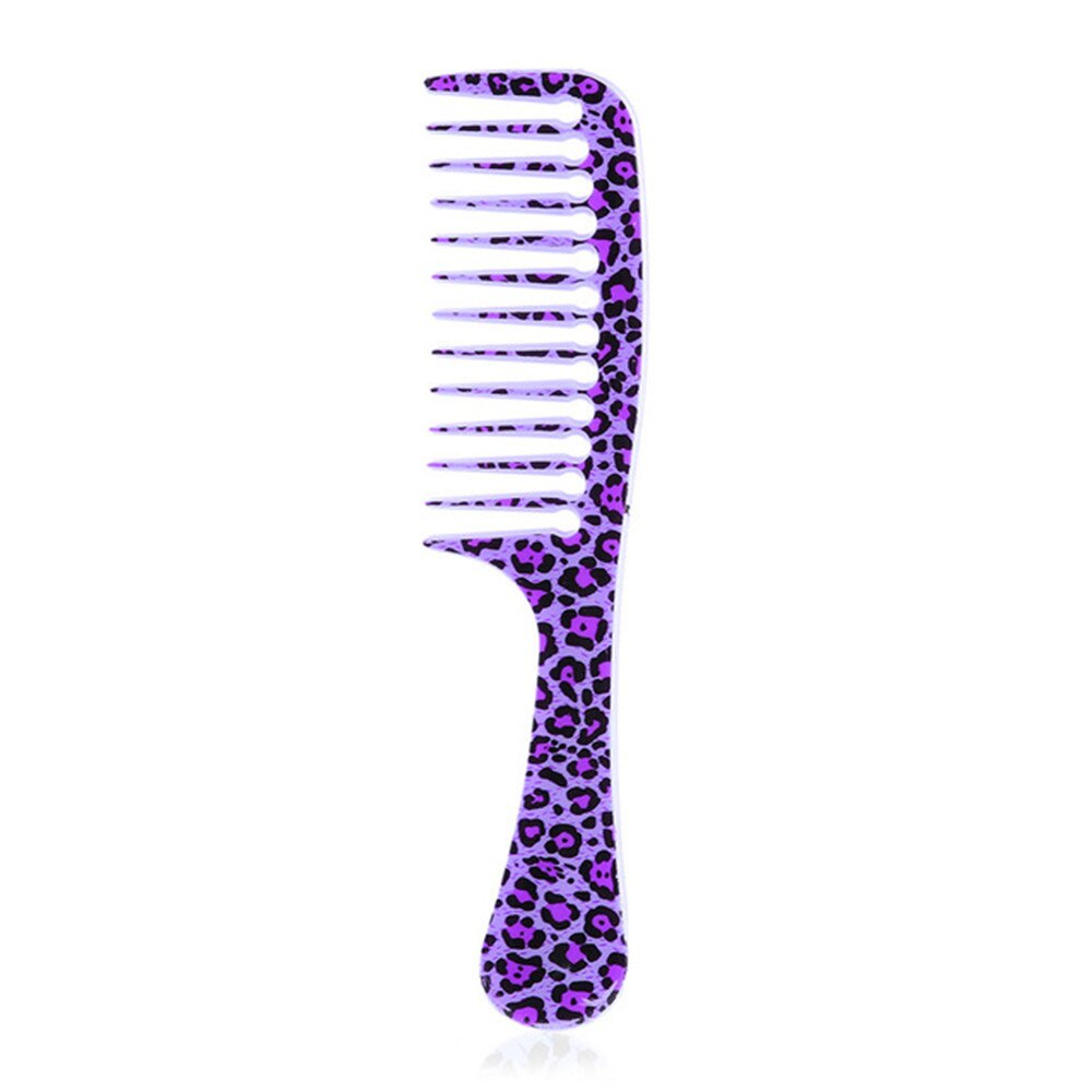 Moda barato pente de cabelo largo do dente estilo leopardo plástico detangler pente para longo pente de cabelo encaracolado para meninas
