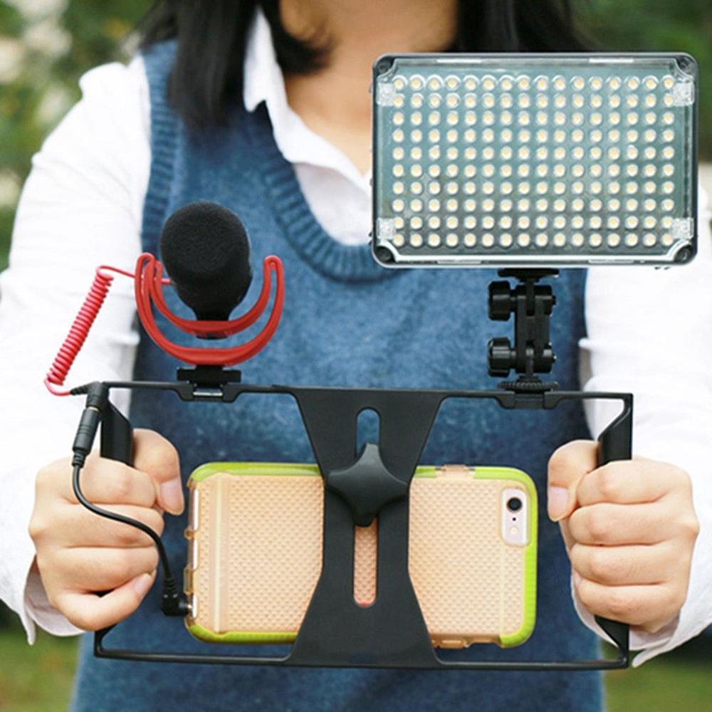 Video Camera Cage Stabilizer Film Making Rig For Smart Phone Video Rig Mobile Phone Hand Grip Bracket Holder Stabilizer