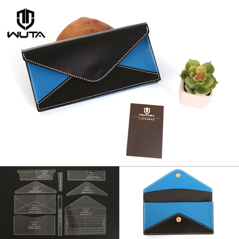 WUTA 702 Acrylic Template Cutting Pattern Leathercraft Worker Model for DIY Handmade Women Long Clutch Men Long Wallet Purse