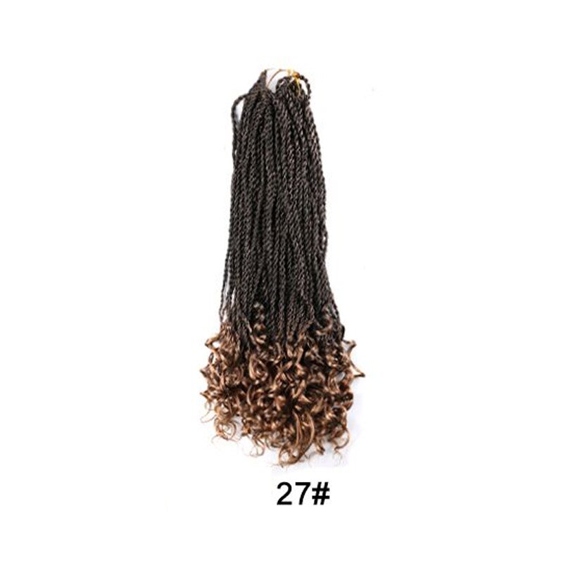 Synthetisch Haar Vlechten Ombre Vlechten Haarverlenging Vlecht Haar Paars Zwart Gemengde Kleuren Gehaakte Vlechten: 27