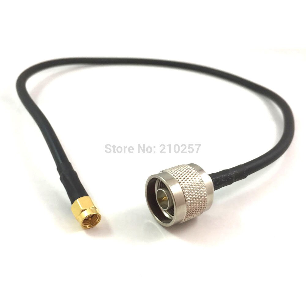 2pcs RG58 Cable Coaxial Adaptor Sma Male Connector to N Male Pigtail Cable 0.5M