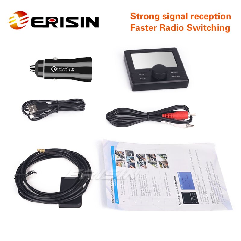 Erisin ES363 Externe Universal DAB + Digital Auto Radio Box Modul Antenne Kit FM Transmitter für Unsere MTK Auto Radio