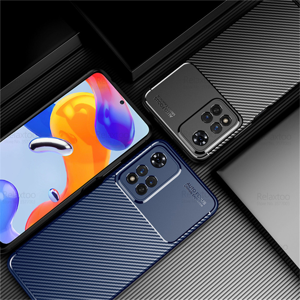 Capa de telefone de fibra de carbono fosco para xiaomi redmi nota 11 pro 5g caso redme redmy note11 11pro 11s 4g à prova de choque coque fino