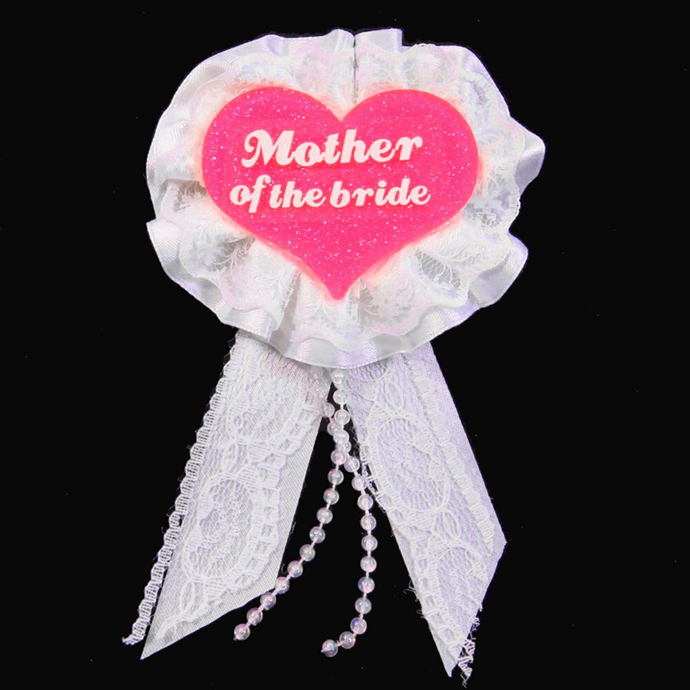 10 Pcs Roze Glitter Badge Witte Kant Lint Broche Vrijgezellenfeest Pin Bruid Om Bachelorette Verjaardag Prinses Knop: WWPINKGLITTERmooftbr