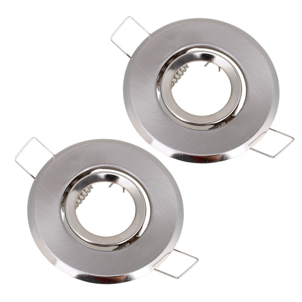 10-2Pcs MR11 Silver Dia 70mm Polished Chrome Fixture Lamp Holders Ceiling Spot Downlights Fitting: Beige