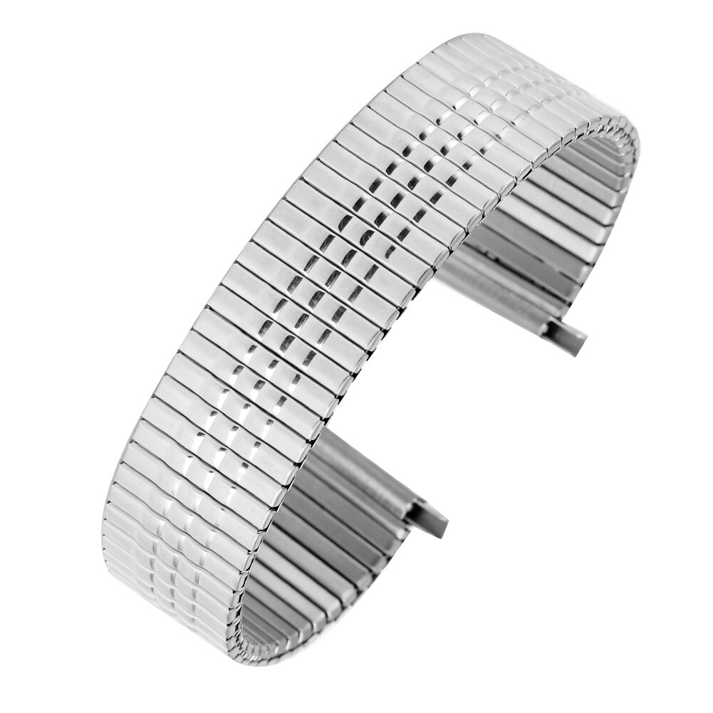 Premium elastisk urrem 16mm urremme i rustfrit stål 18mm uden spænde metaludskiftning 20mm armbåndsur 22mm armbånd: Sølv