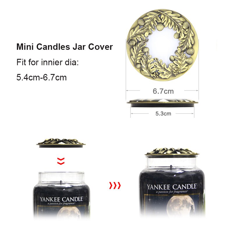 Retro Candle Toppers Lid covers Accessories Shades Sleeves for Jar Candles, Prefect for Thanksgiving Christmas Candle lover