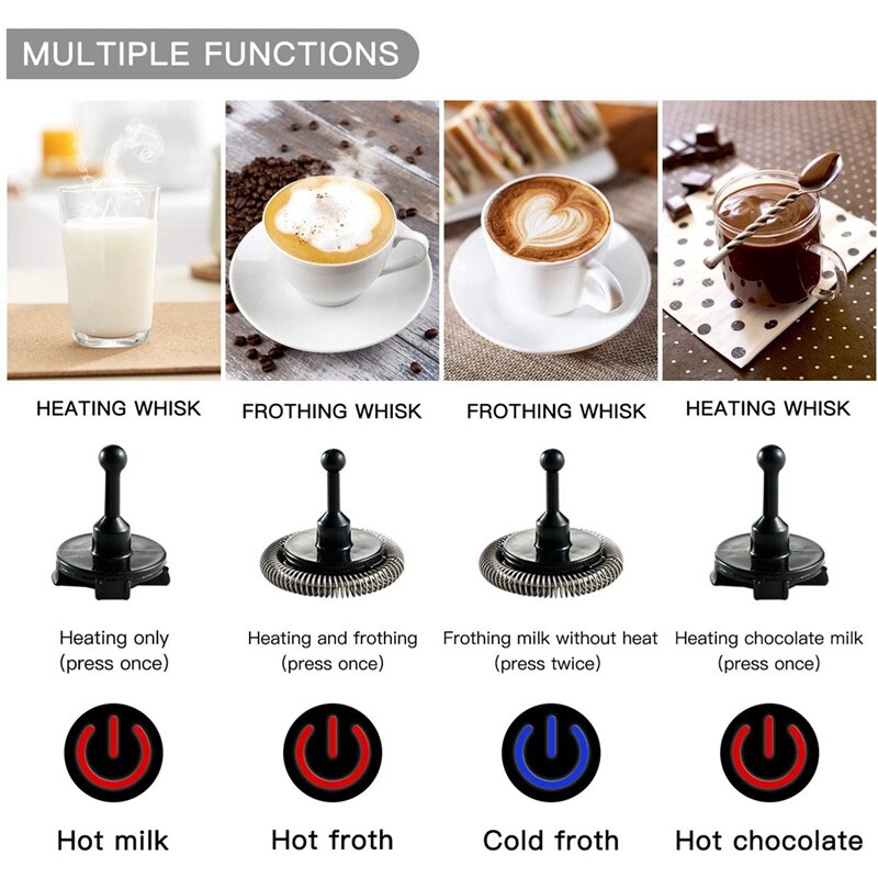 Máquina automática de espuma de leche y vapor, Máquina Eléctrica de espuma de leche y calentador para café Latte capuchino enchufe EU