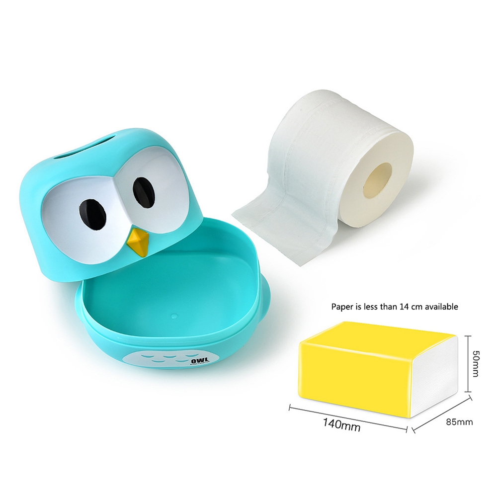 Home Kitchen Cute Cartoon Owl Plastic removable Tissue Box Napkin roll paper Holder Case Simple Storage Box Accessories 1piece