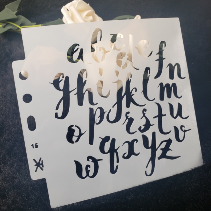 2pc Letter Triangle Stencil Painting Template DIY Walls Scrapbooking Diary Album Coloring Embossing Decoration Graffiti Reusable