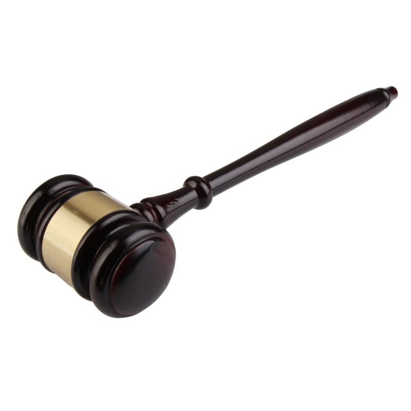 Wooden judge's gavel auction hammer with sound block for attorney judge auction handwork