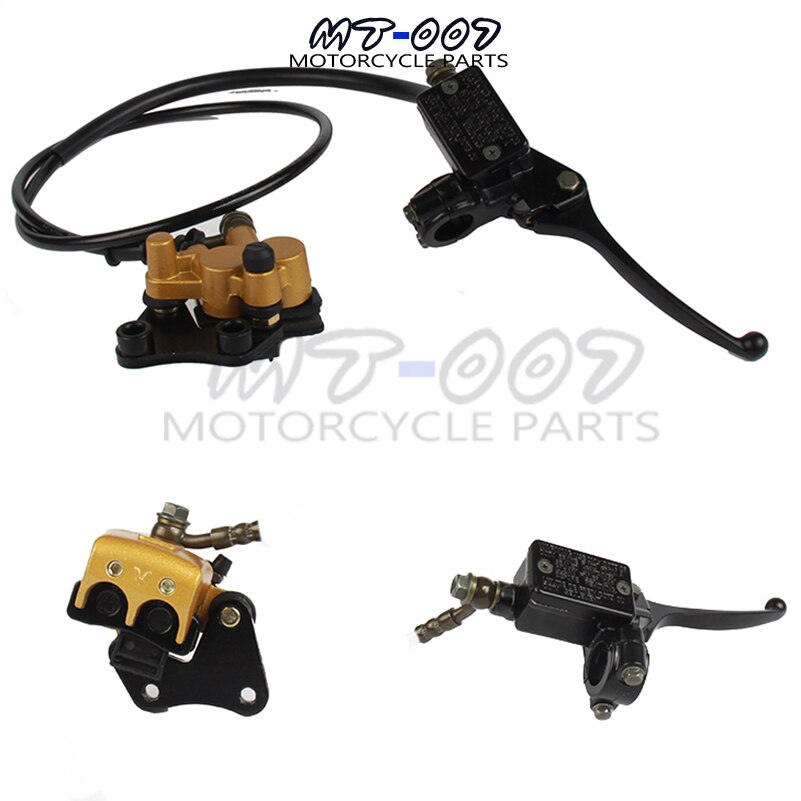 Hydraulic Front Disc Brake Assy Brake Lever Master Cylinder Set Brake Hoses 1100mm Length Dirt Pit Bike