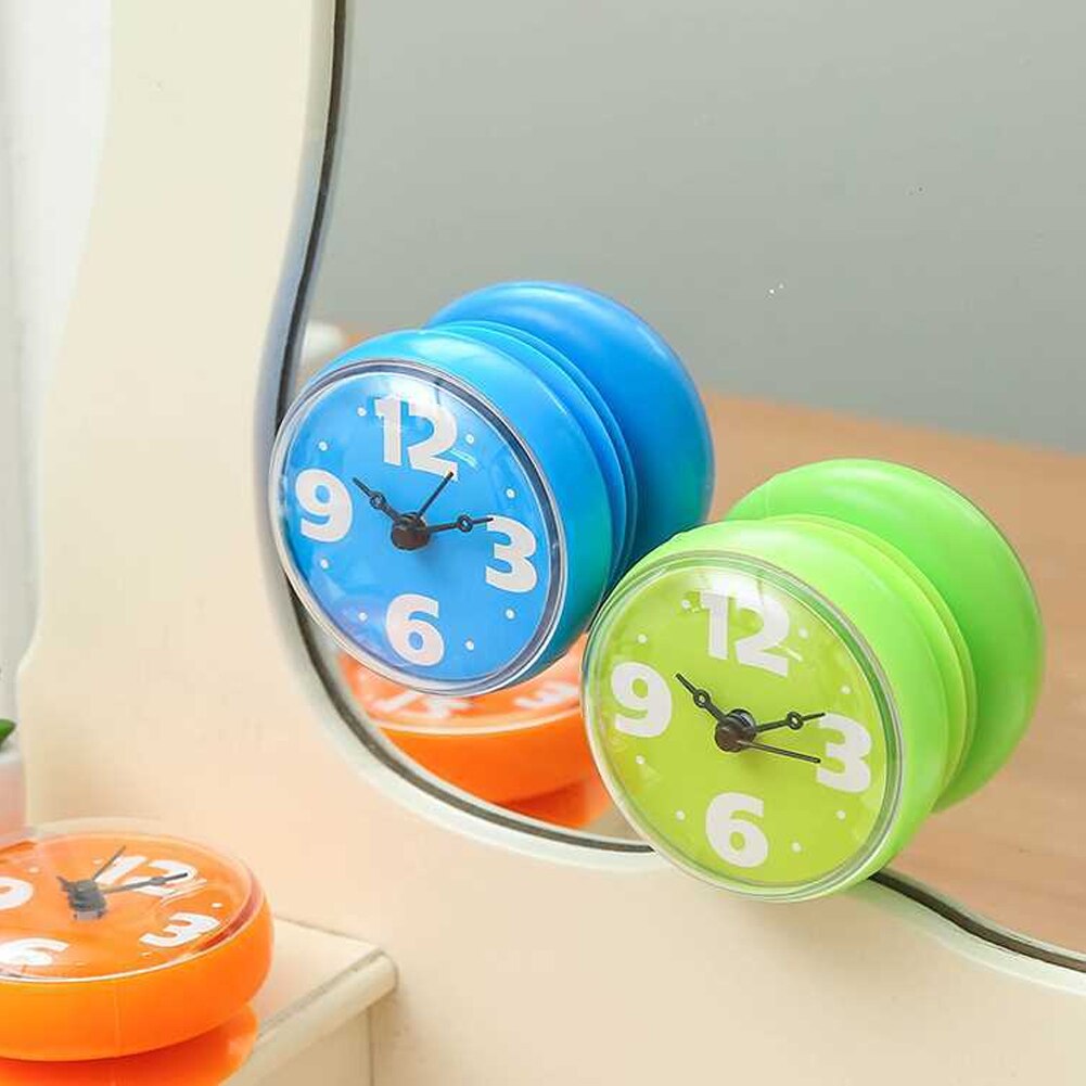 Bathroom Refrigerator Mirror Wall Clock Suction Cup Ornaments Anti Fog Accurate Window Kitchen Mini Waterproof Pointer