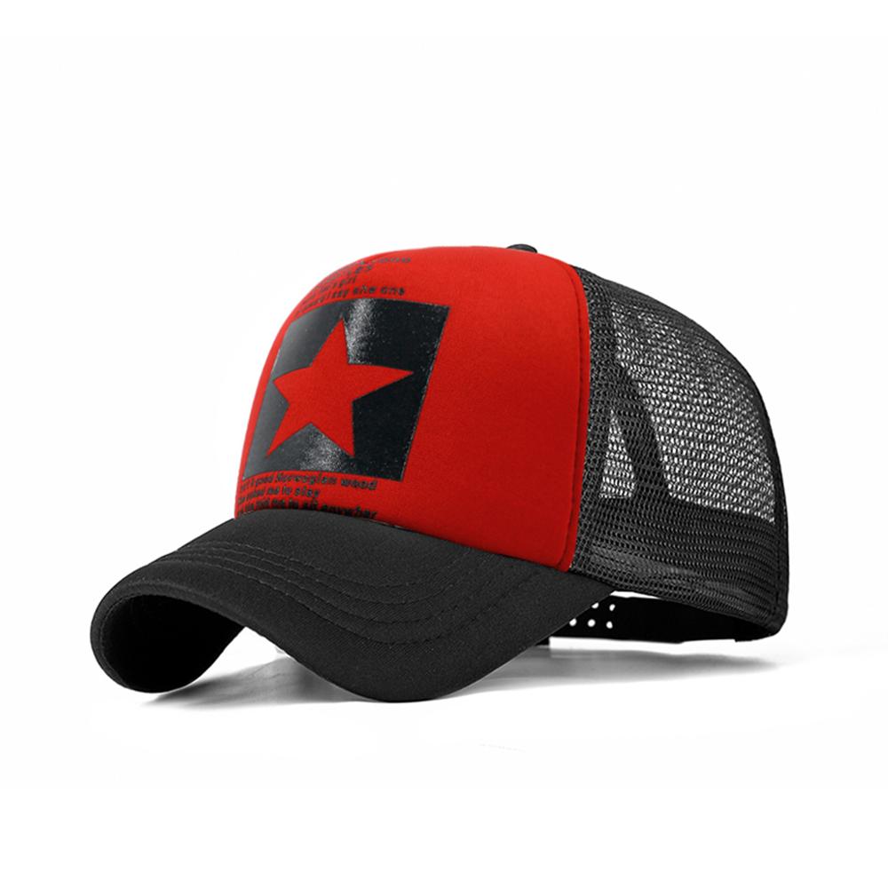 Marken-baseballkappe, damen-baseballmütze, atmungsaktive sommer-mesh-kappe für herren und damen, baseballkappen, gorras: Rot schwarz