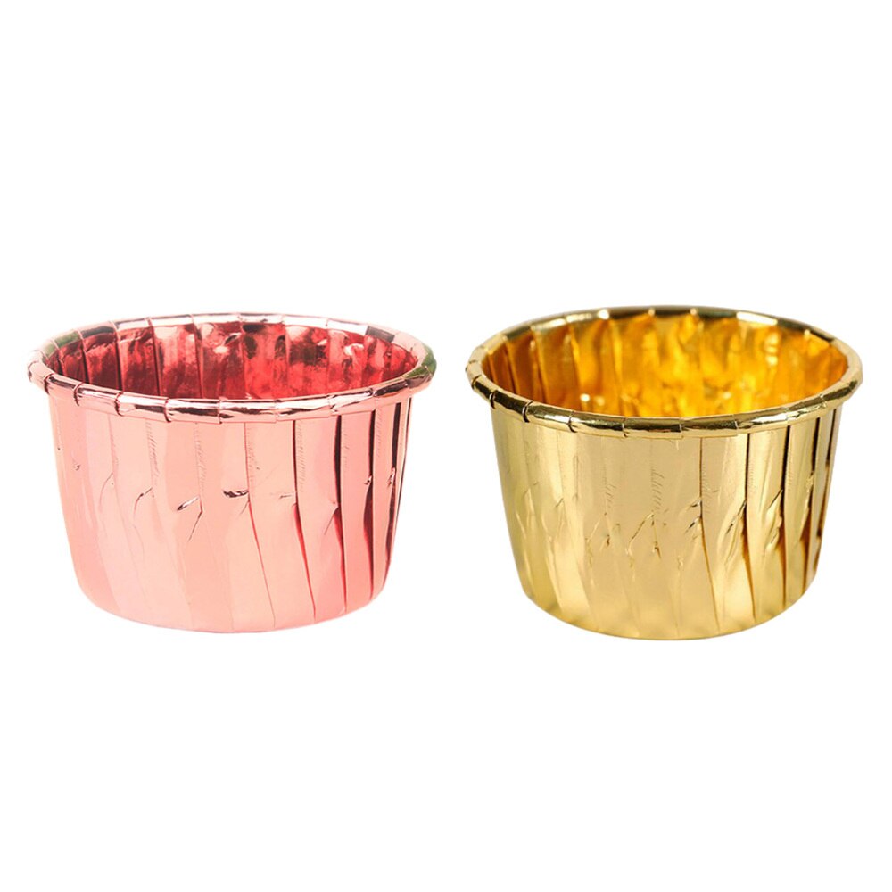 100 stuks cakevormpjes hittebestendig gekruld papier wegwerp cupcakevormpjes feestbenodigdheden muffinvormpje voor het bakken van bruiloften: Zoals weergegeven