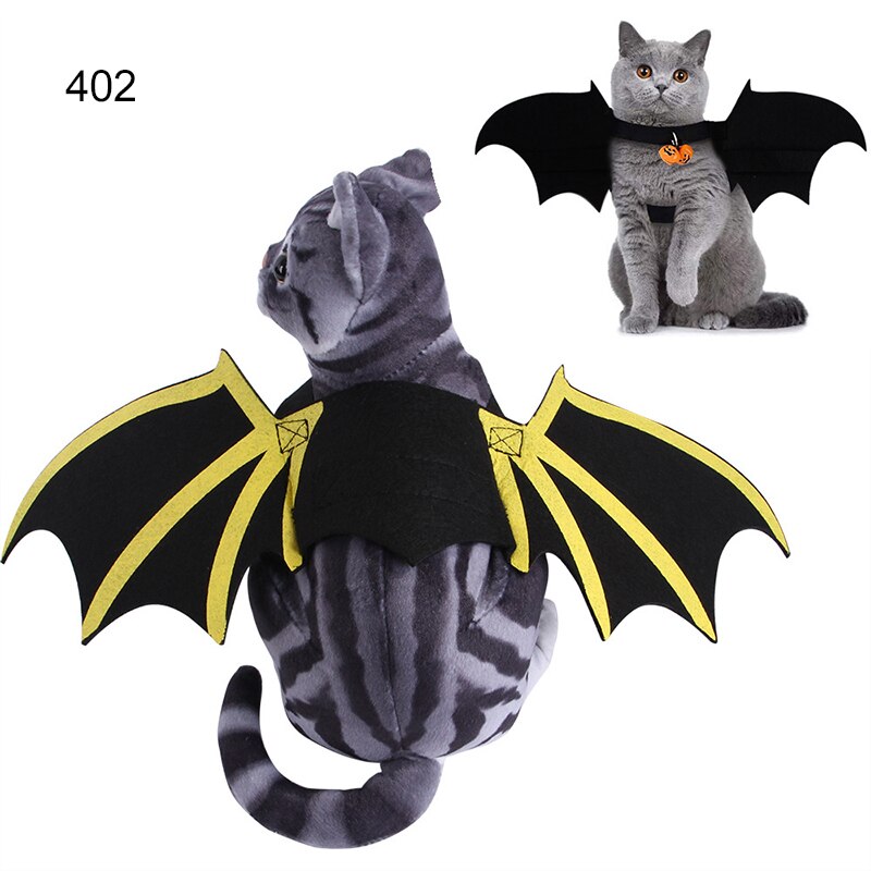 Disfraz de de Halloween para mascotas, chaleco de ala de murciélago negra de fieltro para perros, gatos, cachorros y gatitos: c / S