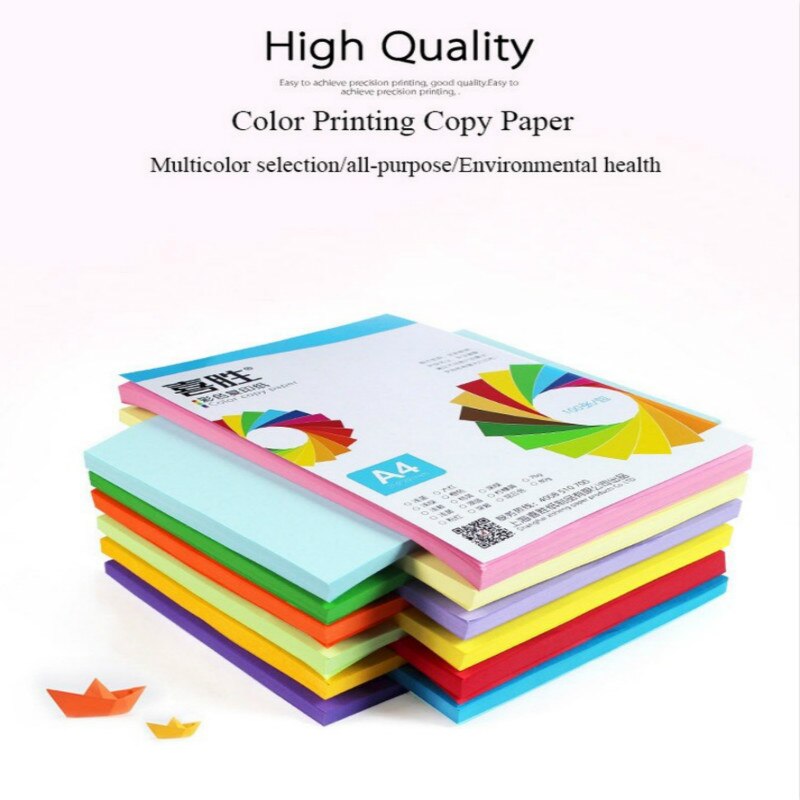 A4 farveprint kopipapir 70g kontorpapir 100 blandede farver håndskåret papir foldning til børn papel para pompom pequeno