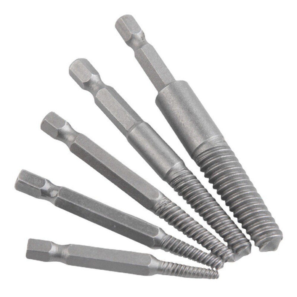 5Pcs/Set Damaged Screw Extractor Drill Bit Set Stripped Broken Screw Bolt Remover Extractor Easily Take Out Demolition Tools: Default Title