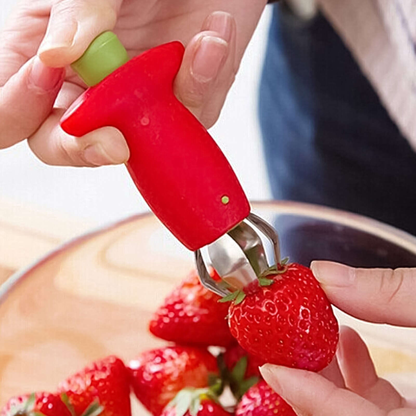 De Corer de divisor de tomate Core removedor Acero inoxidable frutas hortalizas Corer cereza Pitter herramienta de cocina