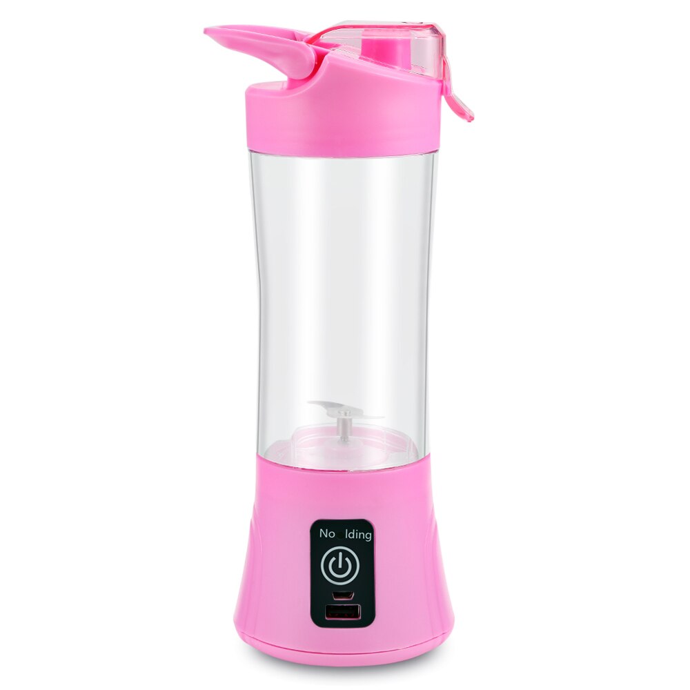 400ml bærbare blender juicer kopp usb oppladbar elektrisk automatisk grønnsak frukt sitrus appelsin juice maker kopp mixer flaske: Rosenrød