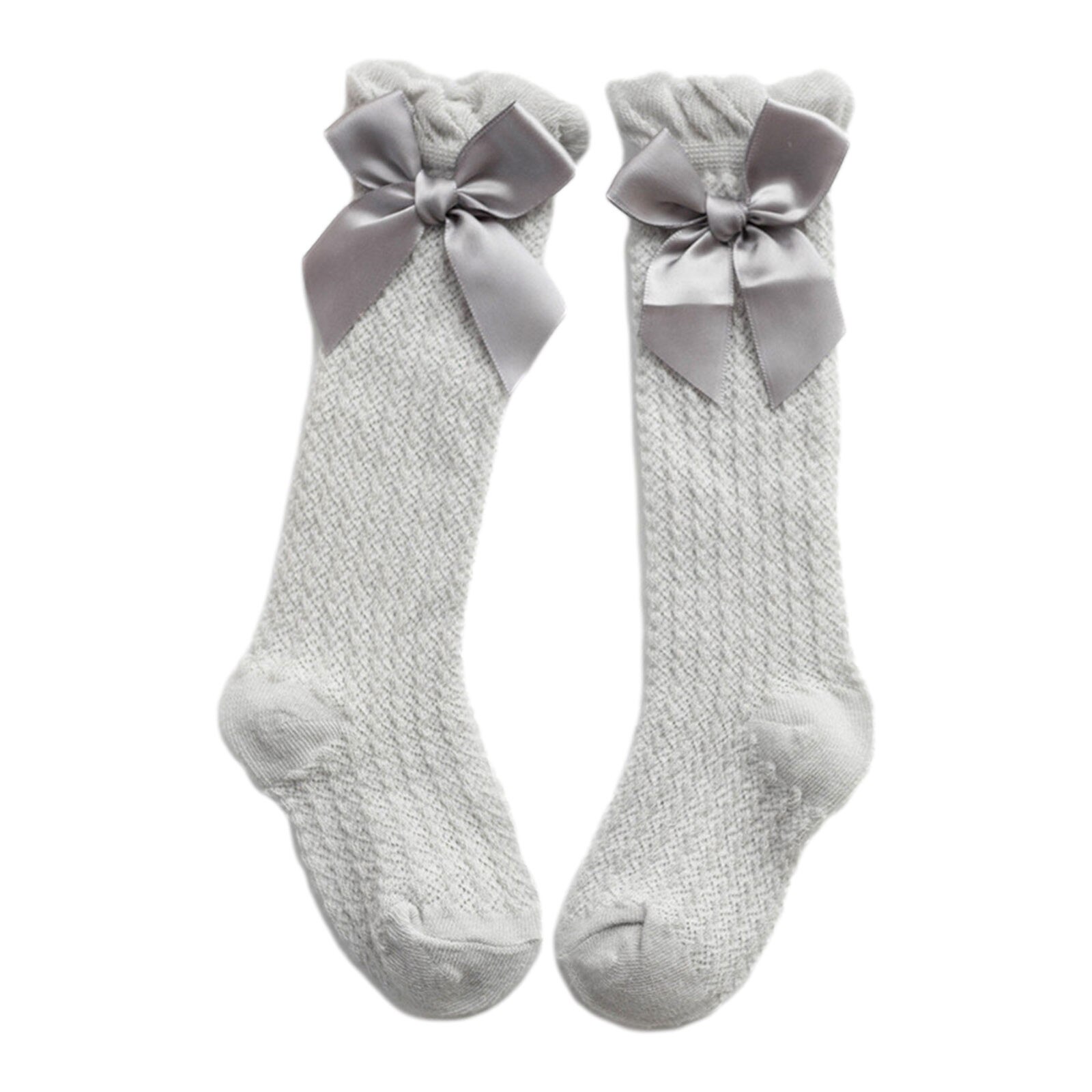 Kids Sokken Baby Meisjes Kniehoge Socking Katoen Zachte Kant Kinderen Sokken Prinses 0-3Yrs Peuter Meisje Beenwarmers Party: Gray 