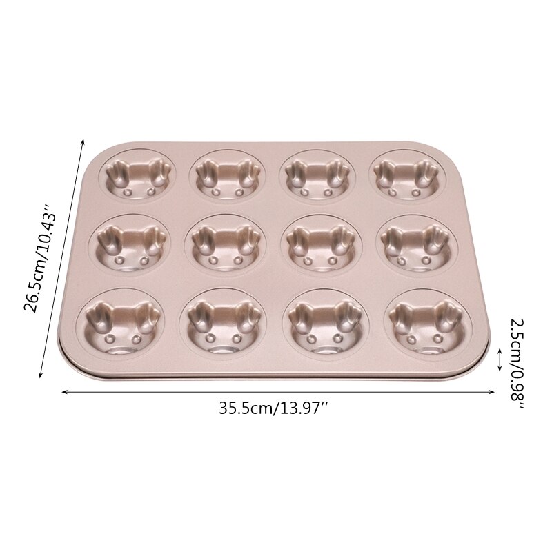 Practical 12 Cavity Non-stick Release Cake Mold Carbon Steel Mold Baking Tools Kitchen Supplies