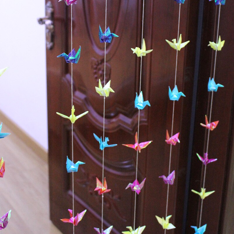 Guirlandes colorées en papier Origami, rideaux à oiseaux pliés, pour la saint-valentin, de mariage, réception pour bébé, 20 pièces