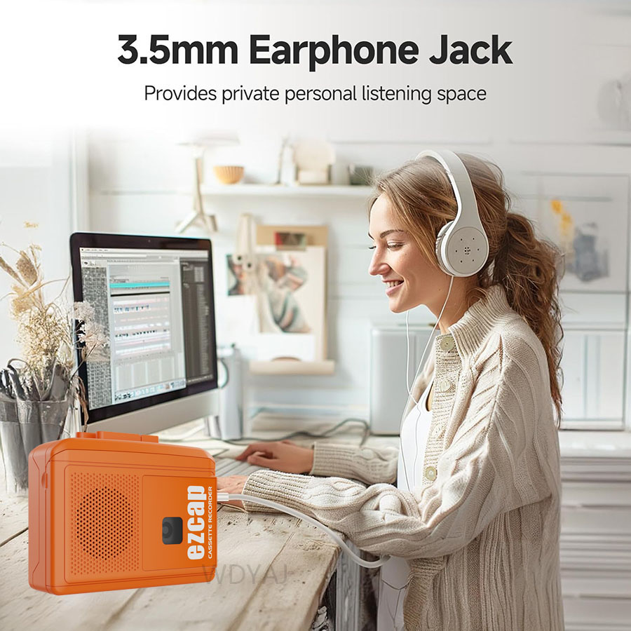 Portable Cassette Recorder USB Cassette Tape Player Cassette to MP3 Converter Cassette Recorder Built-in Microphone & Speaker