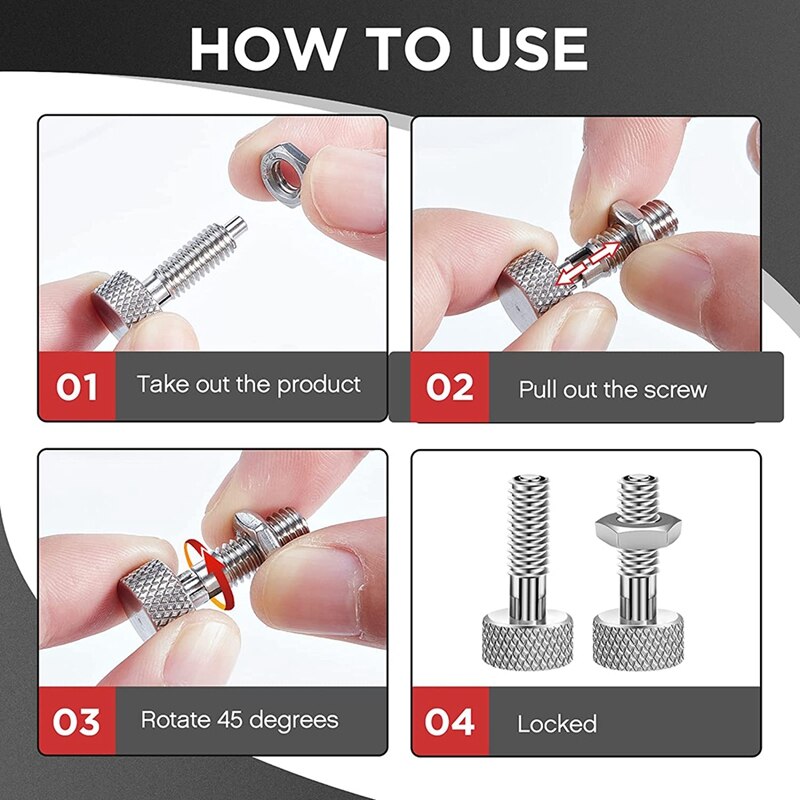4Pcs Handle Quick Release Pins,Quick Release Lock Pin, Retractable Spring Plunger, M6 Lockout Kit for Rolling Tool Box