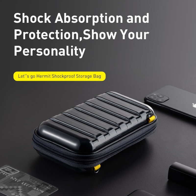 Baseus Stoßfest Lagerung Tasche USB Kabel Karte Ladegerät Handy Kopfhörer Tasche PC Wasserdichte Organizer Tasche Reise Zubehör