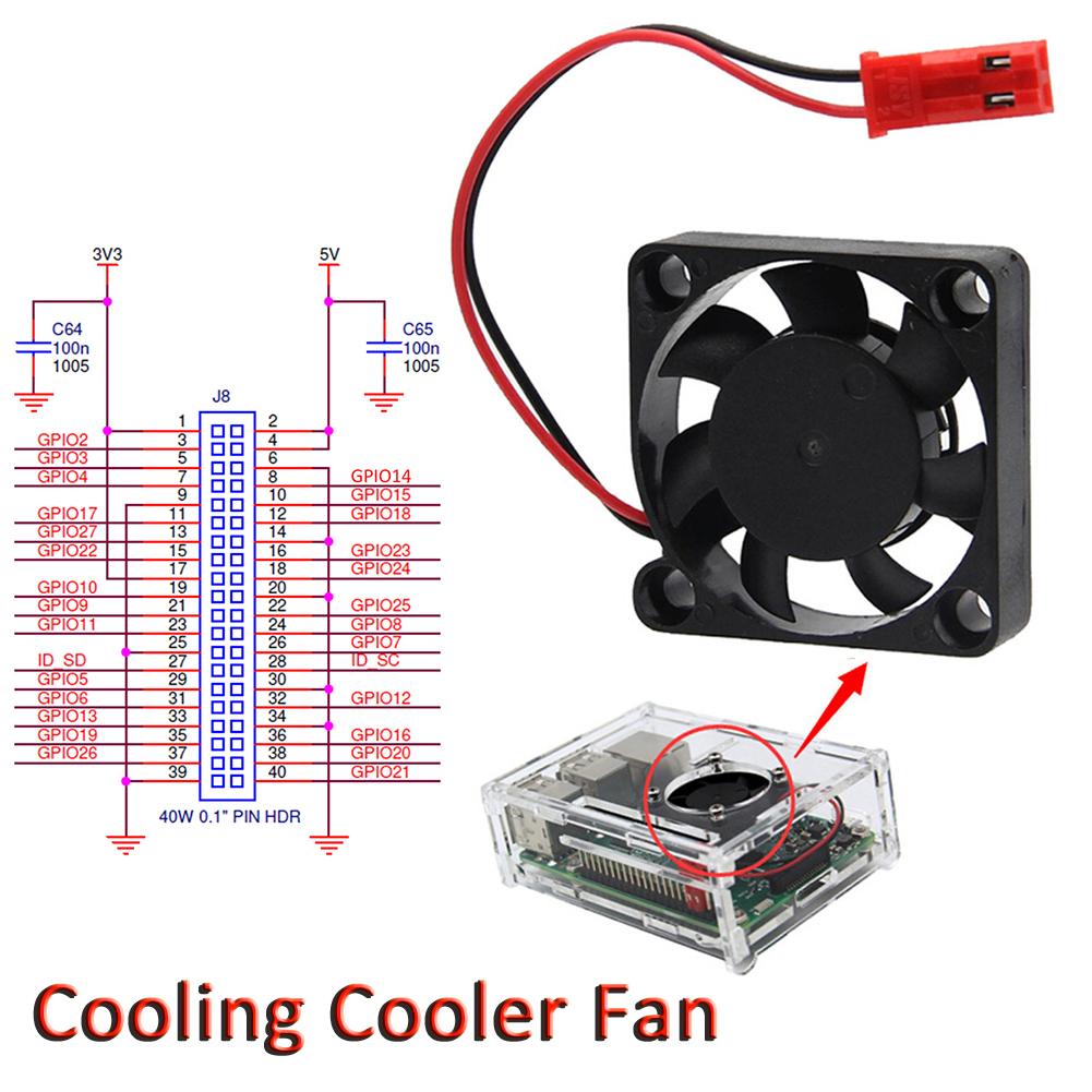 1 Pcs 5 V Mini Computer Cooling Fan Black Small Cooler Fan 2-pin With Screws For Raspberry Pi 3B/2B/B+