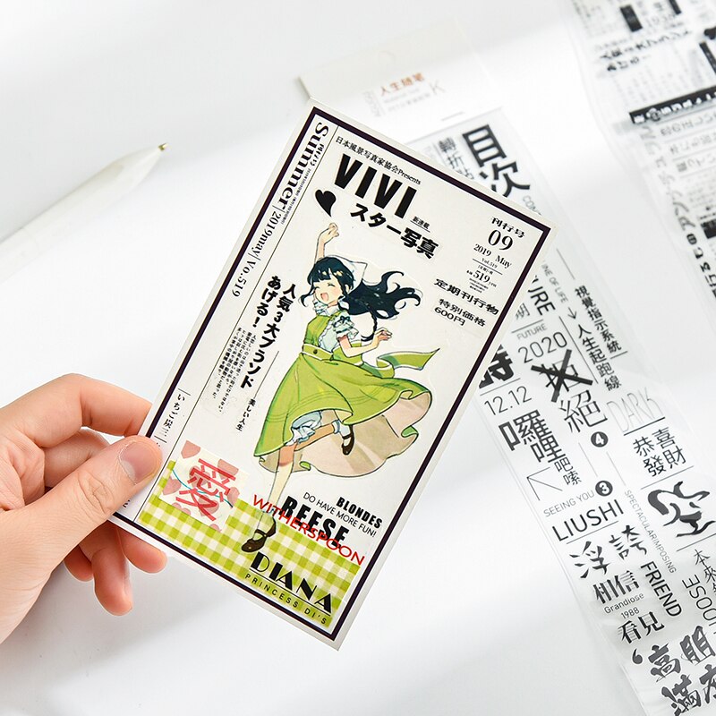 Collage Letters Huisdier Transparedecorative Stickers Scrapbooking Sticker Stationaire Album Kantoor Accessoires Art Supplies