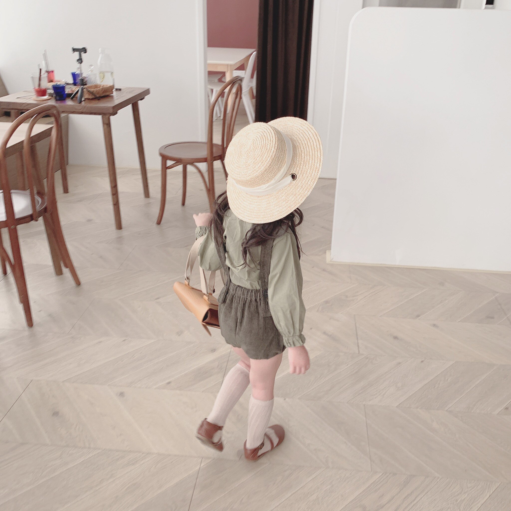 Hop flambant neuf automne hiver enfants salopette Gor garçons filles mignon velours côtelé pantalon bébé enfant vêtements