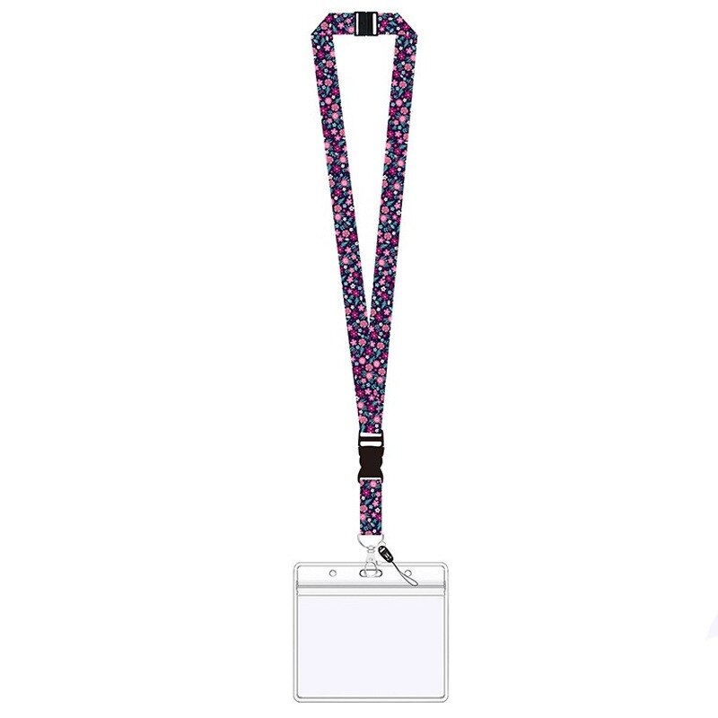 Bloem Zakelijke Creditcard Houder Plastic Werknemer Card Cover Student Lanyard Intrekbare Pull Clip Badge Id Naam Card Case