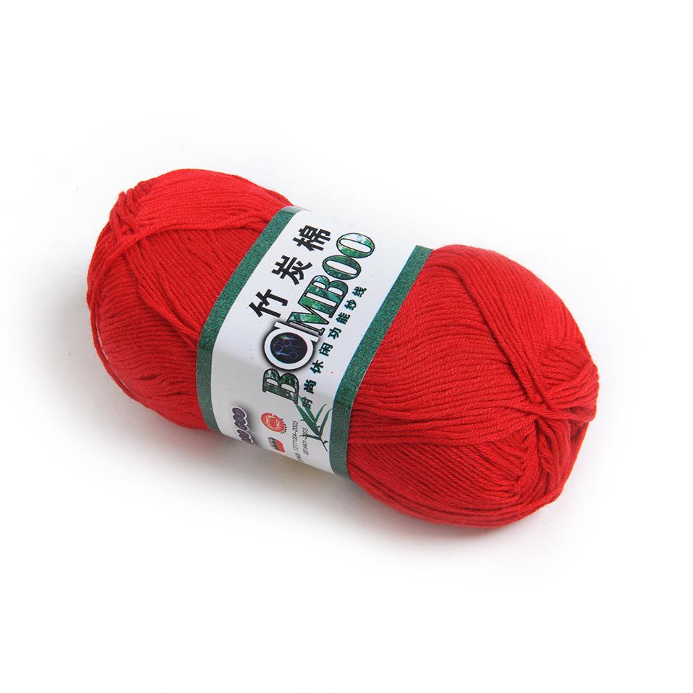 ! Soft Natural Bamboo Cotton Knitting Yarn Fingering 20 Colors: Red