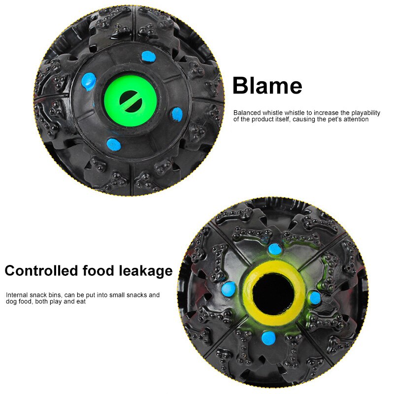 1 Pcs Treat Dispensing Dog Toy Ball Food Dispenser Squeak Smart Doggie Interactive Chew Toys SP99