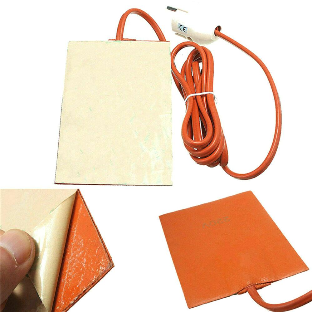 Tapis de chauffe-huile pour moteur de voiture, 220v, 120w, 1 pièce, réduit l'usure, prise ue, 210cm, Orange, Silicone, caoutchouc, plaque chauffante