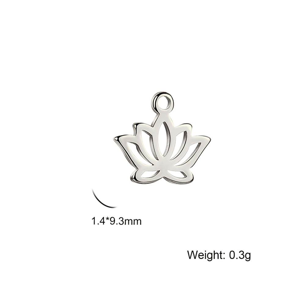 Skyrim – breloque fleur de Lotus en acier inoxydable, 5 pièces/lot, pour la fabrication de bijoux, Chakra bouddhisme, bricolage, pendentif pour boucle d'oreille, Bracelet: Couleur or