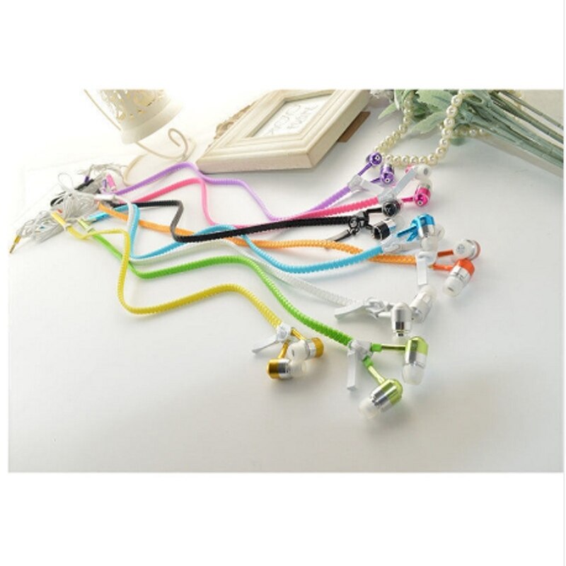 Stereo metalen oordopjes, gloeiende metalen oordopjes met rits, lichtgevende oordopjes in het donker voor iphone, samsung, xiaomi, sport oordopjes