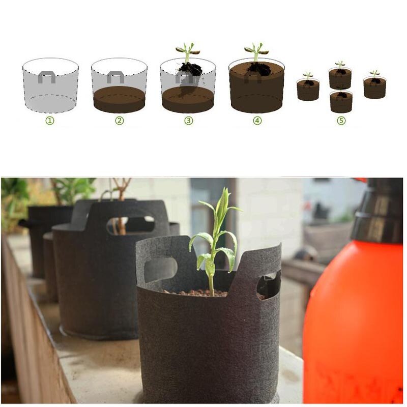 1/2/3 Gallon Stof Groeien Zakken Potten Tuin Plant Jardin Groente Bloem Planter Bag Diy Groeiende Yard Gardenig Tool
