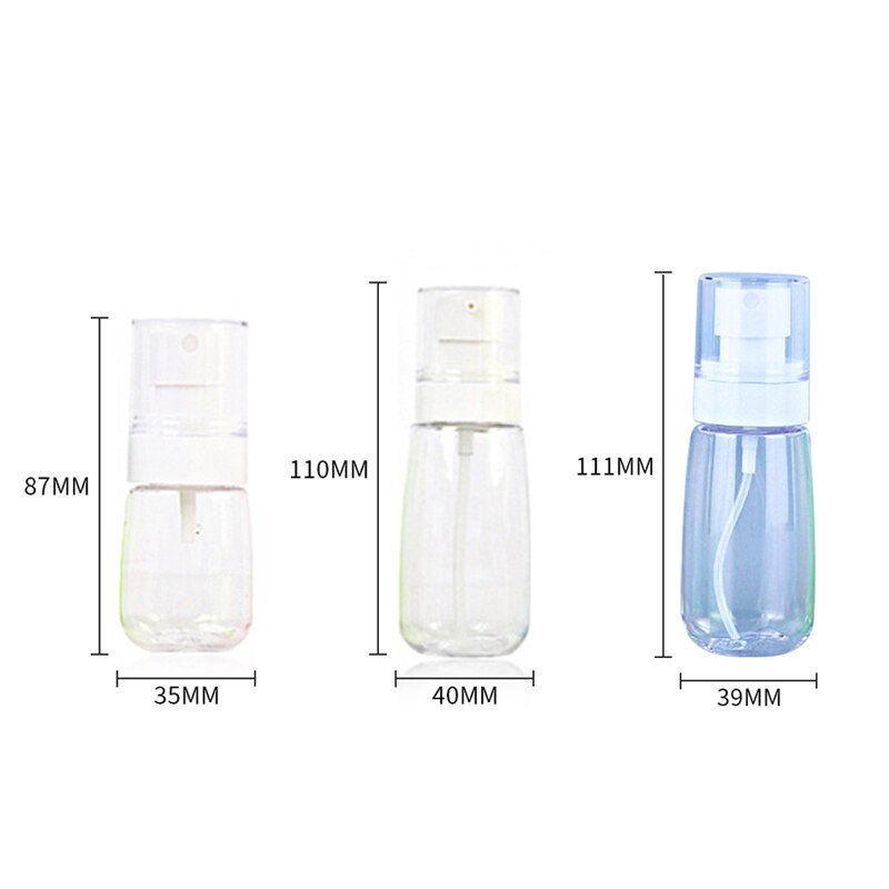 30ml/60ml 1pc genomskinliga sprayflaskor av plast bärbara reseflaskor små påfyllningsbara behållare tomma kosmetiska behållare
