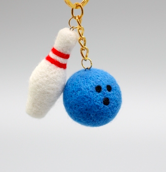 Basketball Football Tennis Pendant wool needlepoint kit wool felt needle felting decoration craft needlecraft DIY handmade: bowling