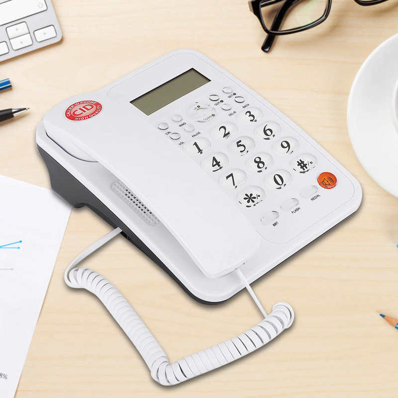 Home Business Landline Wired Telephone Caller ID Fixed Landline Desk Wall Phone telefono fijo