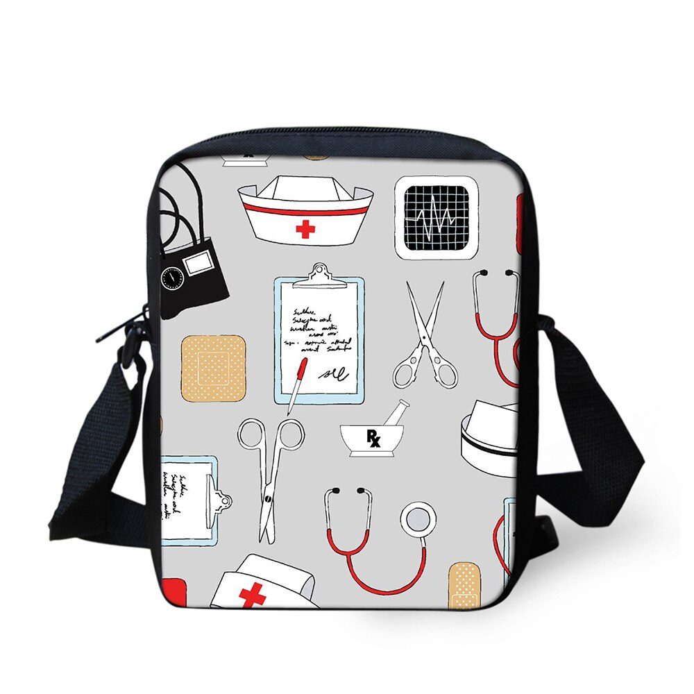 Bolso de mensajero con estampado de píldora médica de enfermera de dibujos animados de mujer, bolsos de hombro casuales, bolsos de de , Mini bolsos cruzados: Transparente