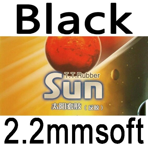 Bordtennis Gummi YINHE Sun Factory Tuned Pips-In med Svamp: Sort 2.2mm myk