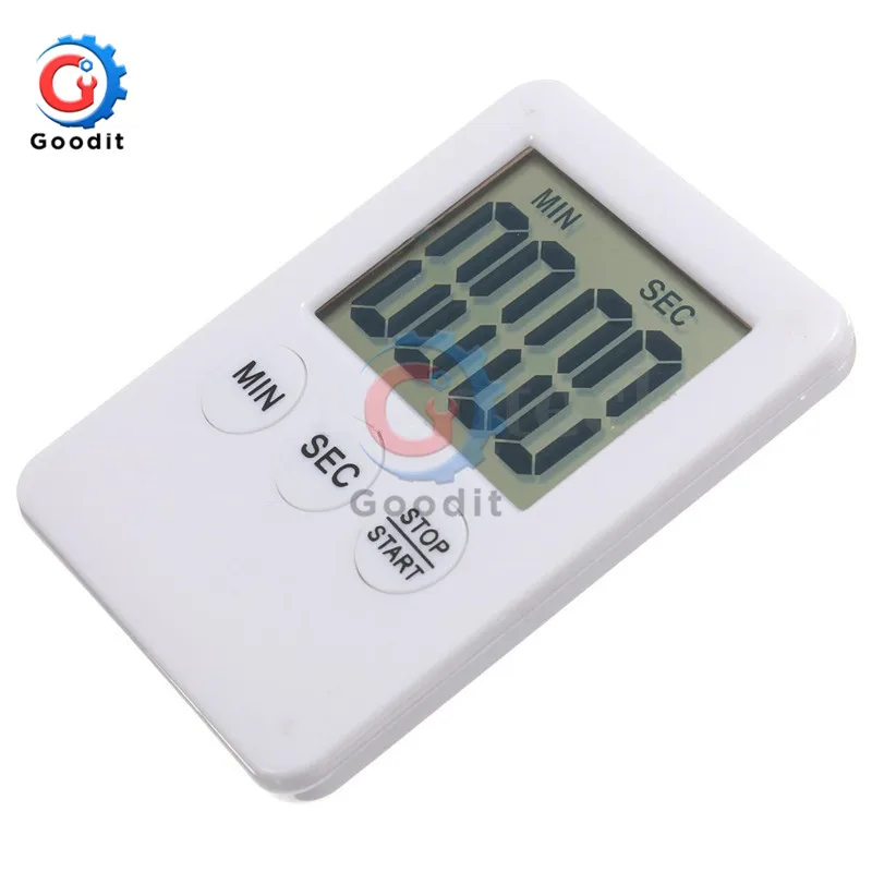 Super Dunne Grote Lcd Digitaal Scherm Kookwekker Vierkant Koken Tellen Up Countdown Alarm Magneet Klok Temporizador Magnetische: Paars