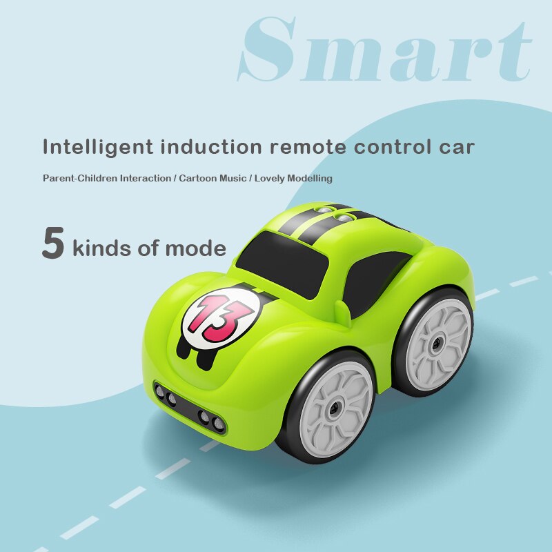 Magic Inductie Afstandsbediening Auto Rc Cartoon Gebaar Sensor Tracking Draadloze Follow Zwarte Lijn Rc Speelgoed Voor Kinderen Jongens